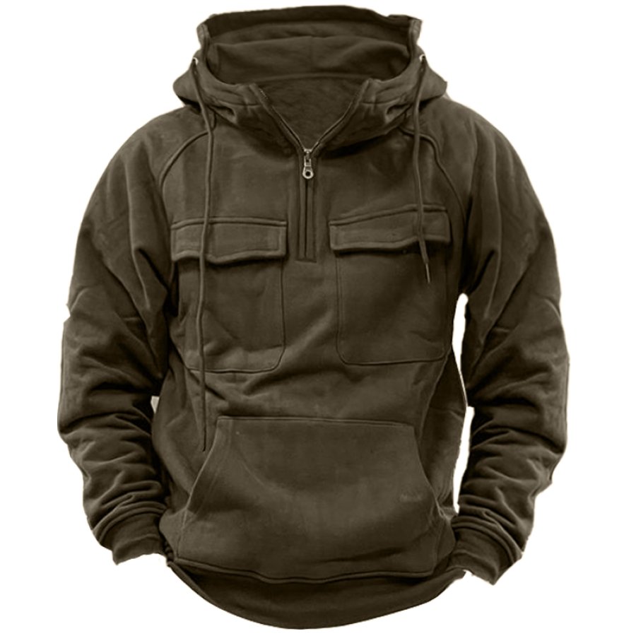 

Men's Multi-pocket Thickened Hoodie