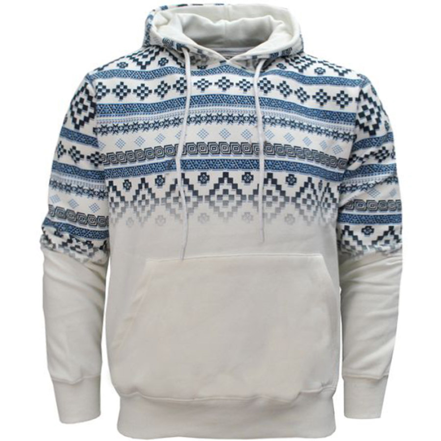 

Men's Vintage Ethnic Print Hoodie