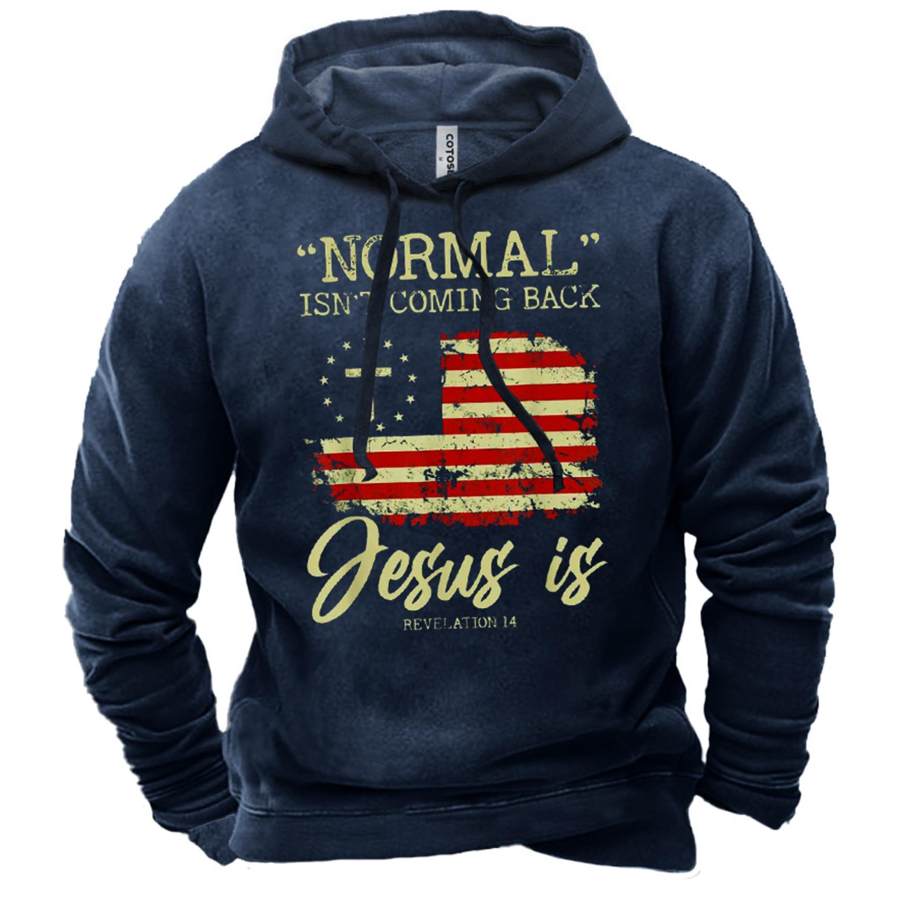 

Men's Normal Isn't Coming Back But Jesus Is Revelation Print Hoodie