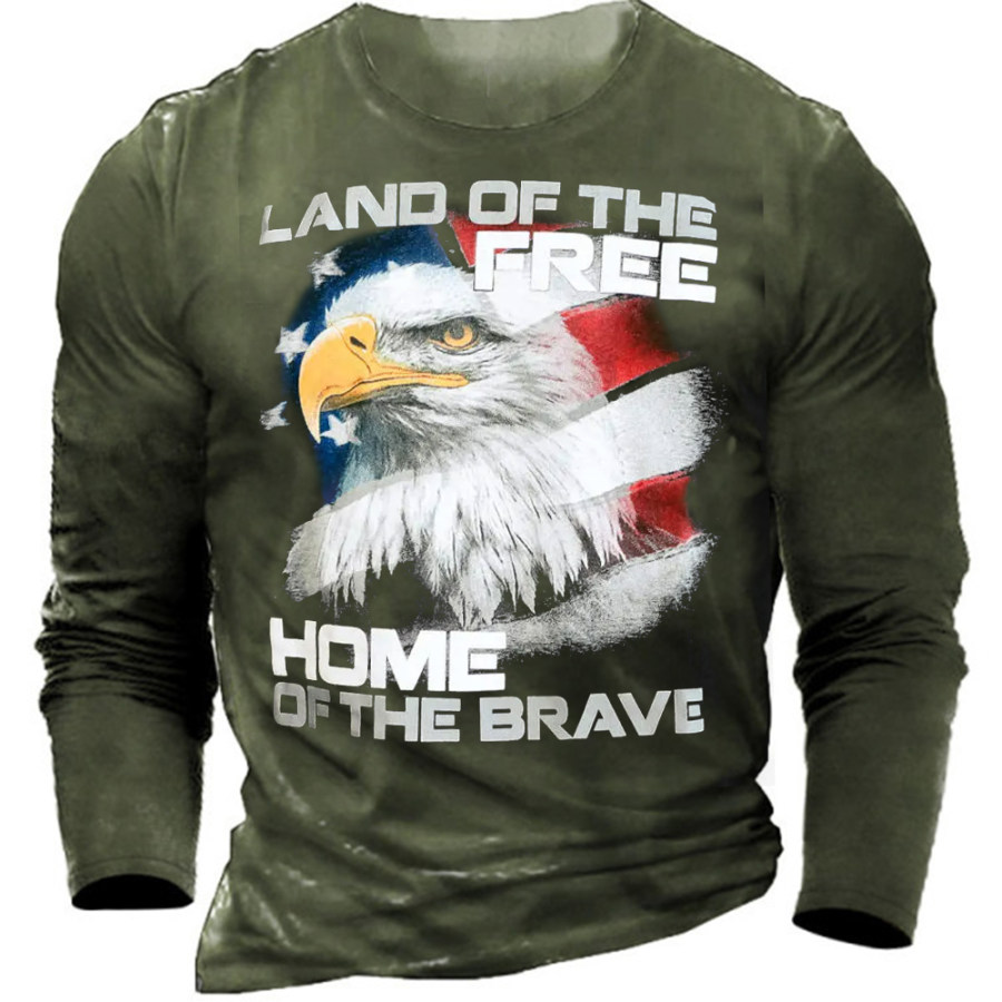 

Land Of The Free Home Of The Brave Men's Graphic Print T-shirt