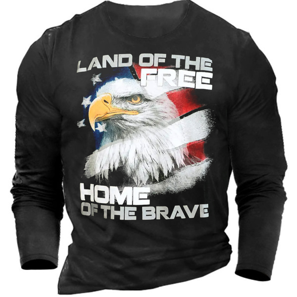 Land Of The Free Chic Home Of The Brave Men's Graphic Print T-shirt