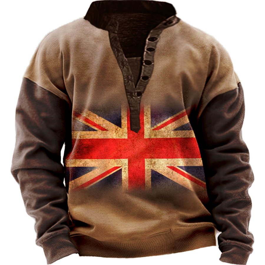 

Men's Vintage Union Jack Long Sleeve Sweatshirt