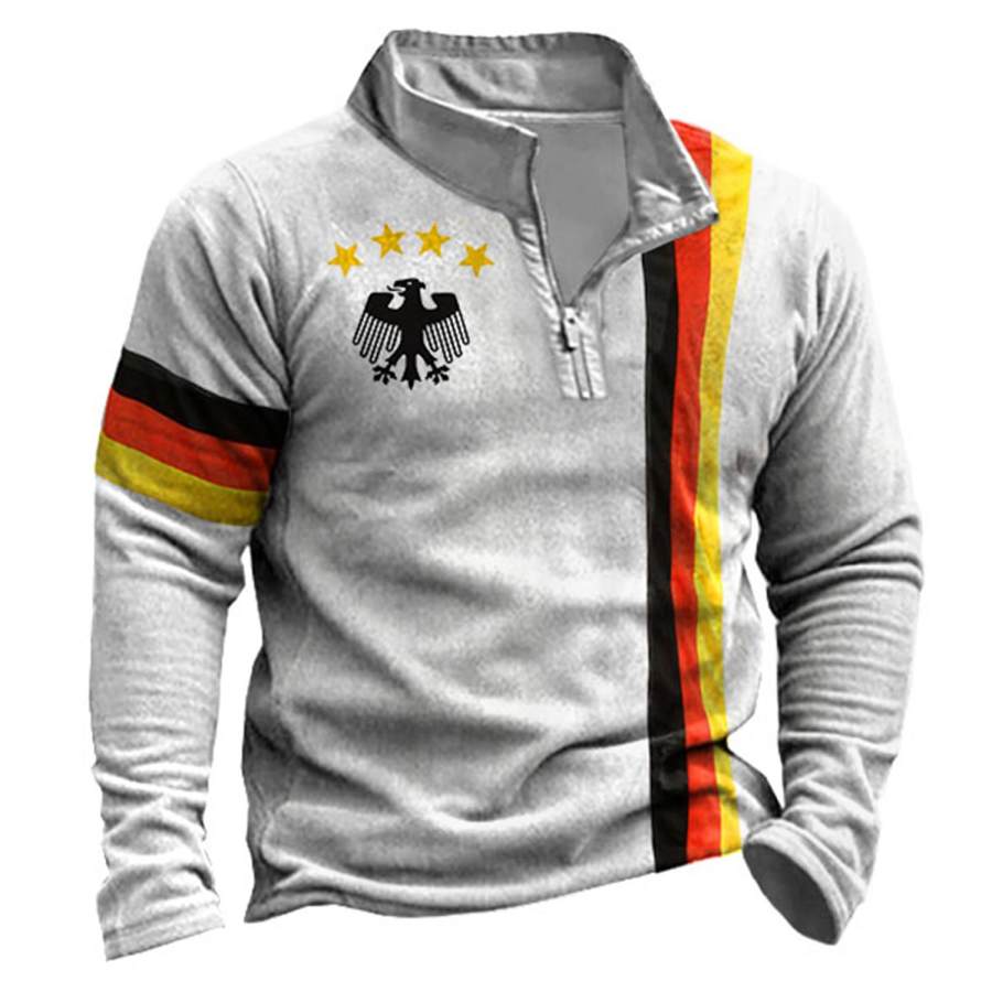 

Men's Outdoor World Cup Germany Soccer Print Zipper Sweatshirt