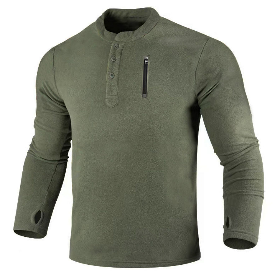 

Men's Outdoor Tactical Fleece Warm Henley Sweatshirt