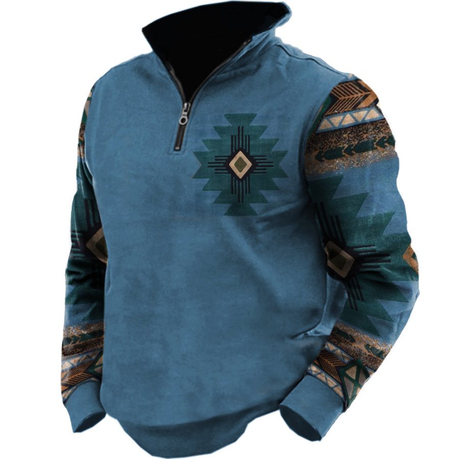 

Men's Retro Western Ethnic Printed Sweatshirt