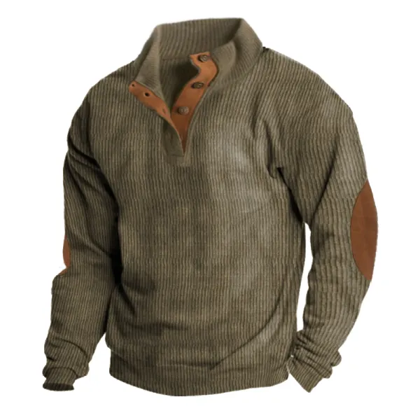 Men's Outdoor Casual Stand Collar Long Sleeve Sweater - Blaroken.com 