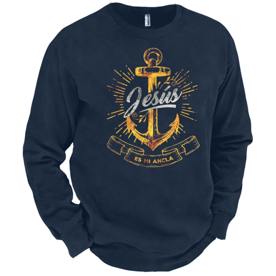 

Men's Fun Faith Anchor Graphic Print Sweatshirt