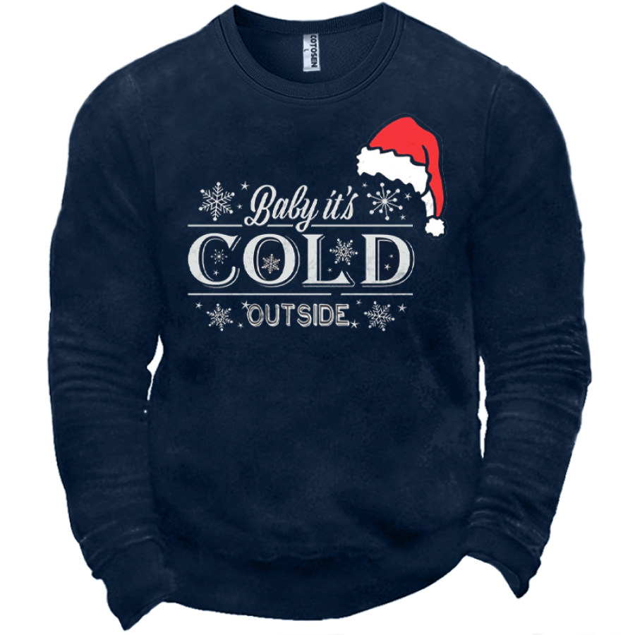 

It's Cold Outside Men's Fun Energy Crisis Heating Graphic Print Sweatshirt