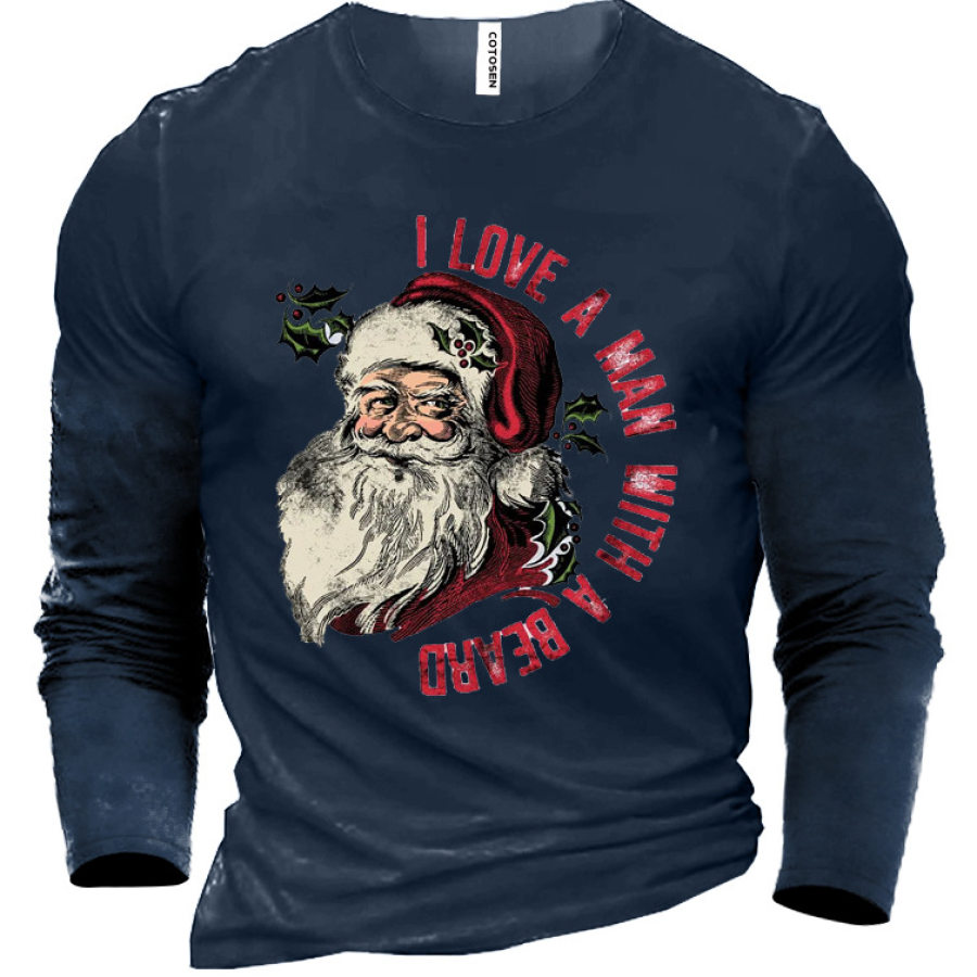 

I Love A Man With A Beard Christmas Men's Cotton T-Shirt