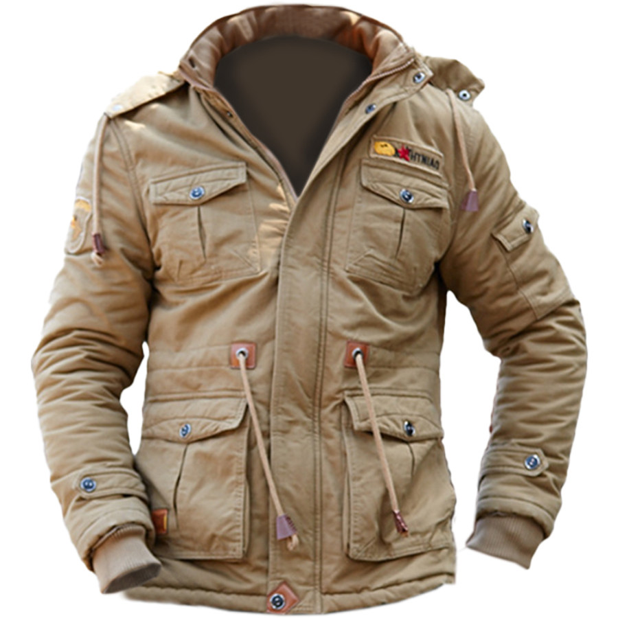 

Taktische Outdoor-Jacke Für Männer Mit Verdickter Tasche Aus Warmer Baumwolle