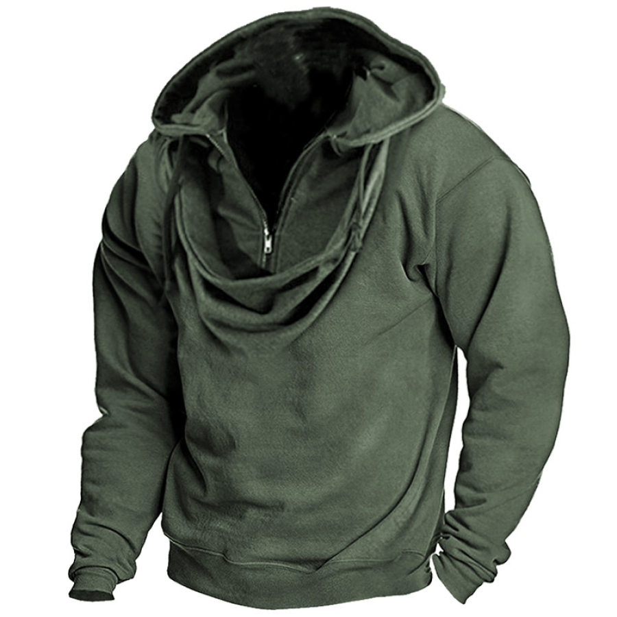 

Men's Vintage Outdoor Tactical Half Open Hoodie