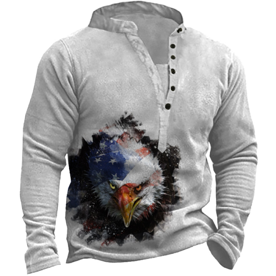 

Men's Outdoor Casual American Patriotic Eagle Print Sweatshirt