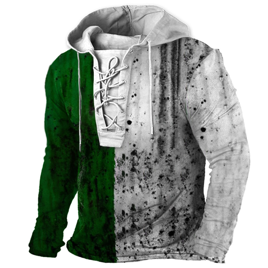 

Men's Outdoor Casual Patchwork Printed T-Shirt