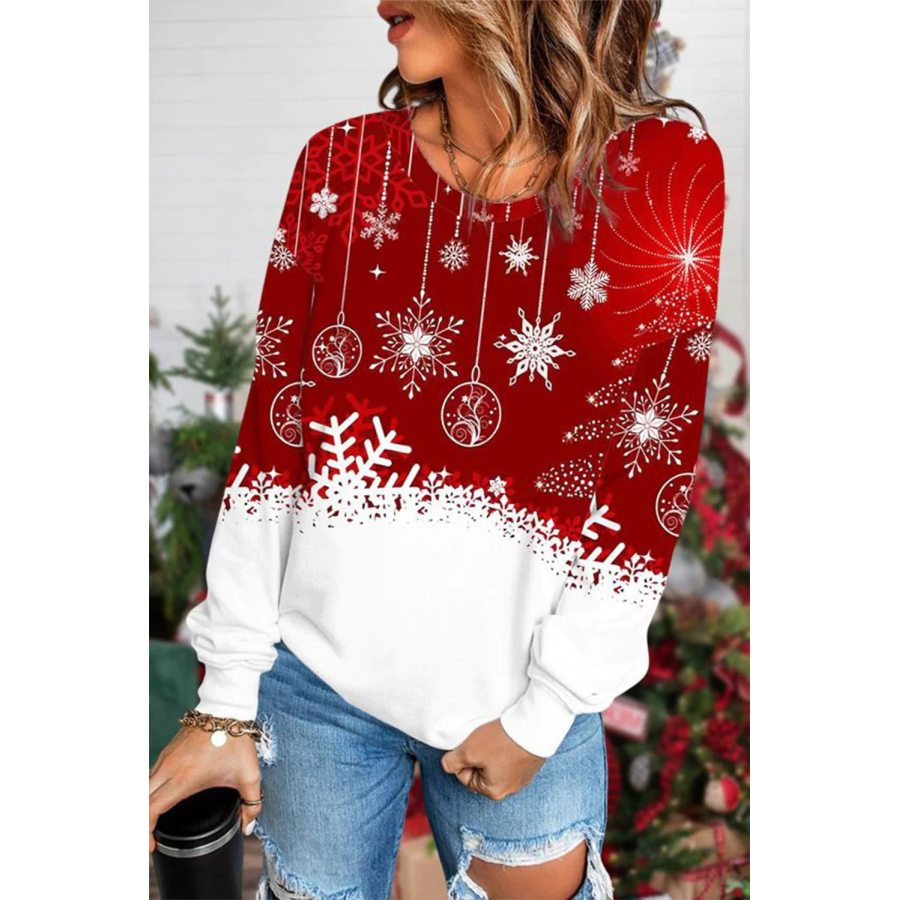 

Casual Christmas Print Crew Neck Long Sleeve T-Shirt