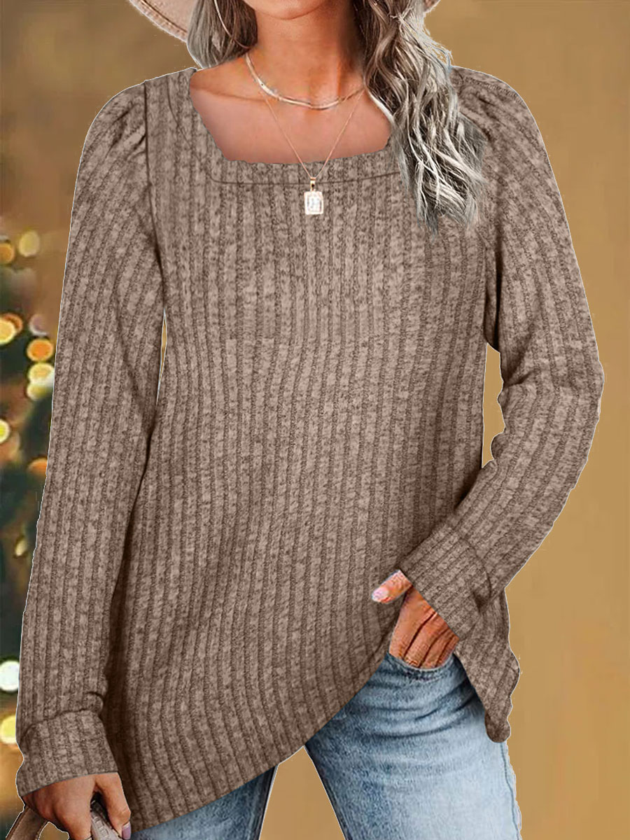 Casual Loose Solid Color Chic Knitted Pullover