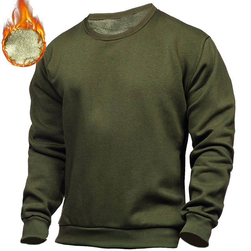 Men's Solid Color Fleece Chic Thermal Sweatshirt