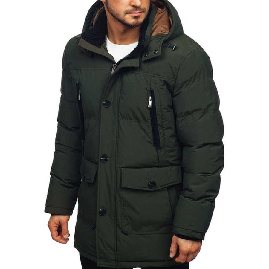 

Outdoor-Jacke Aus Verdickter Baumwolle Mit Mehreren Taschen Für Herren