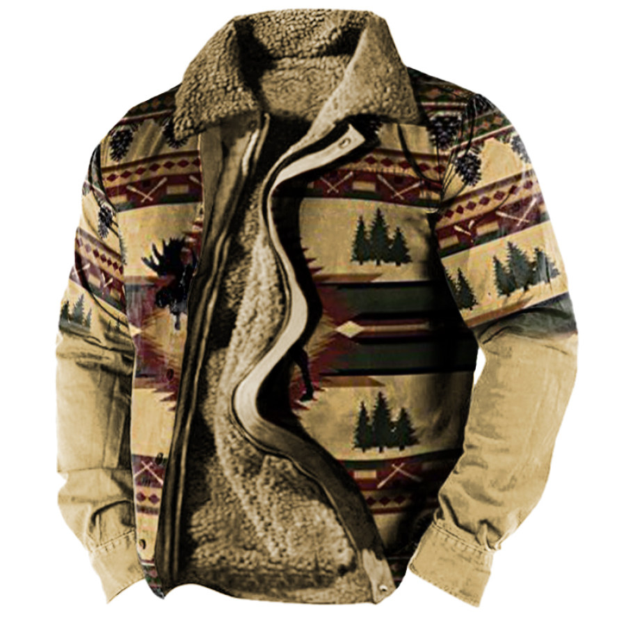 

Men's Vintage Thick Lapel Pocket Tactical Jacket