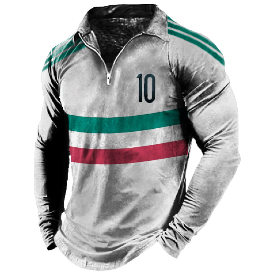 

Men's Vintage World Cup Print Long Sleeve T-Shirt
