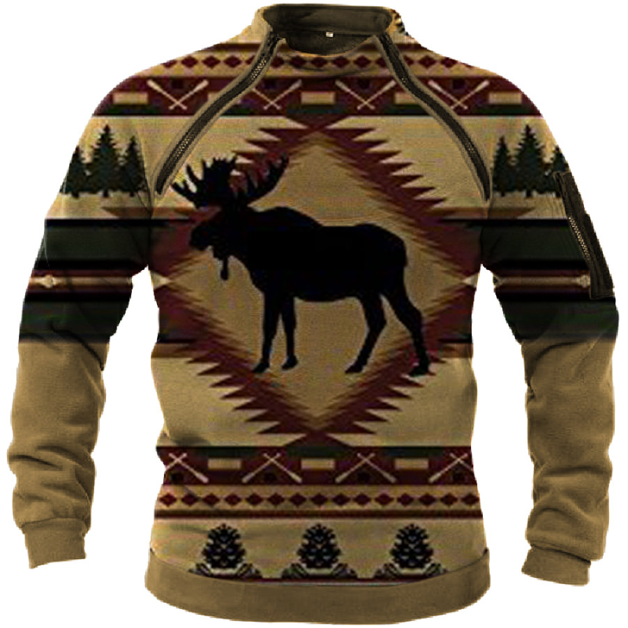 

Men's Outdoor Casual Printed Long Sleeve Sweater