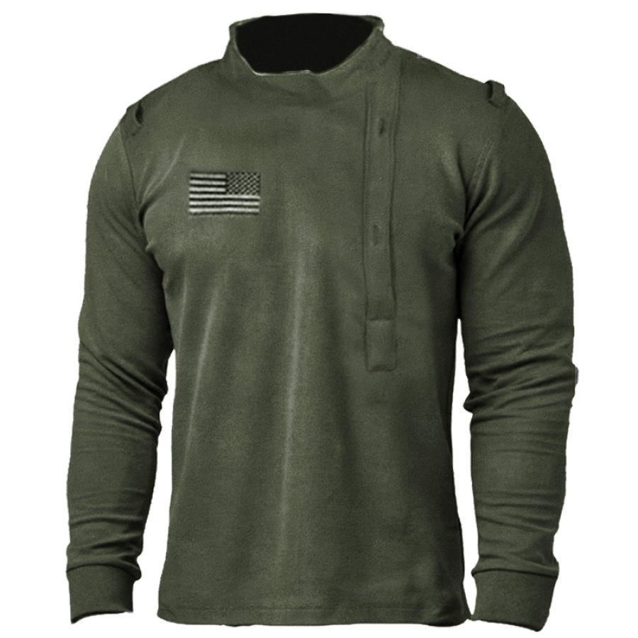 

Men's Retro Outdoor Training Fleece Warm Tactical T-Shirt