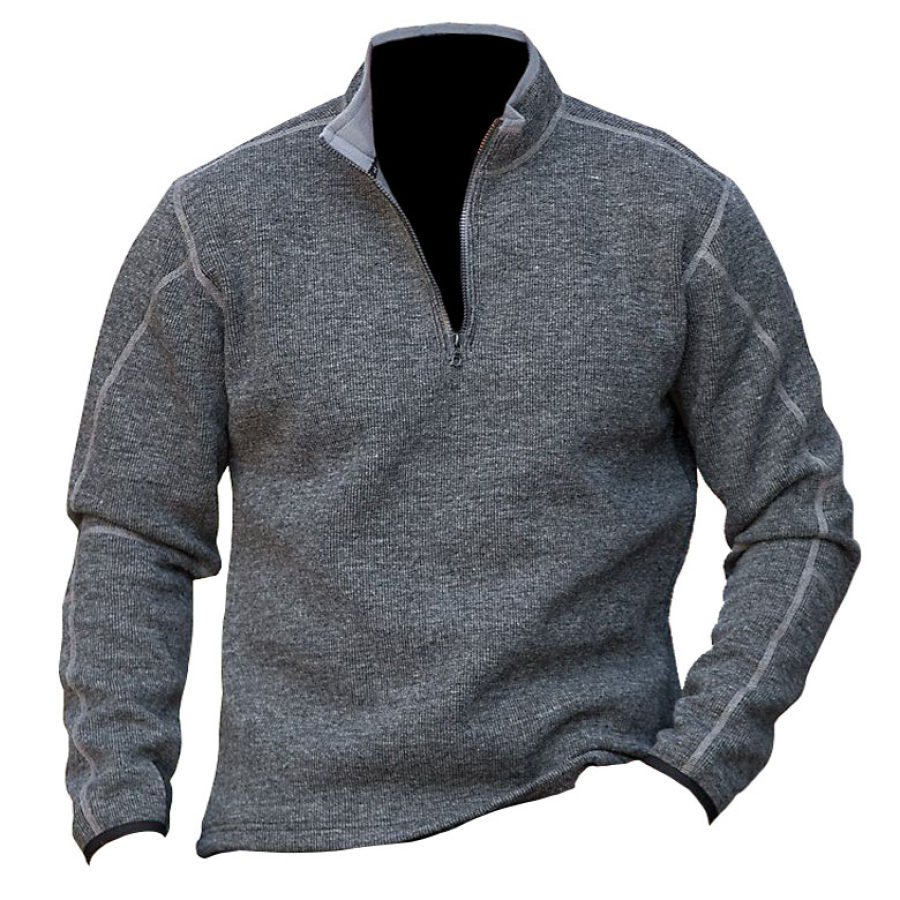 

Men's Outdoor Zip Stand Collar Sweatshirt