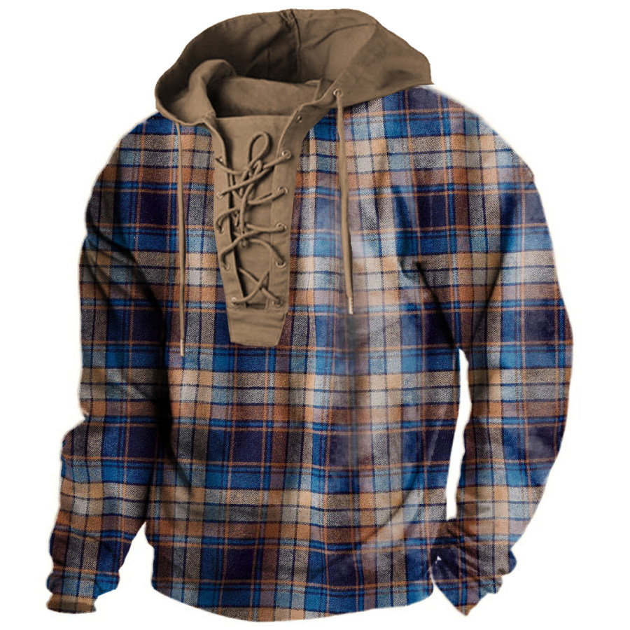 

Men's Winter Plaid Hoodie