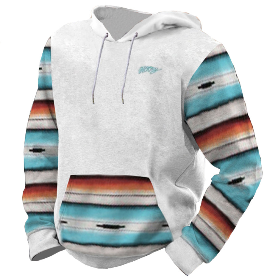 

Casual Hoodie Patch Pocket Pullover Ethnic Native American Print Men's Hoodie