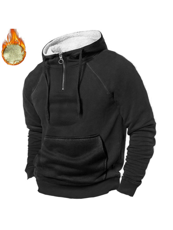 Men's Fleece Thickened Warm Half Turtleneck Hoodie