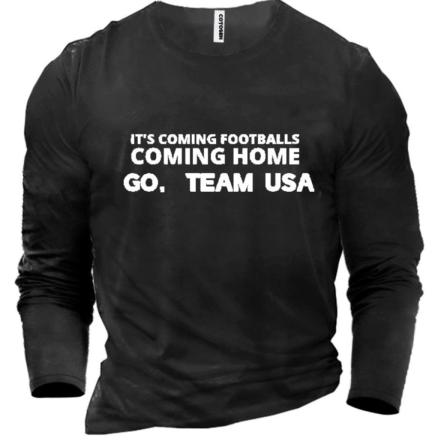 

It Is Coming Football Caming Home Go Team USA Men's Cotton Shirt