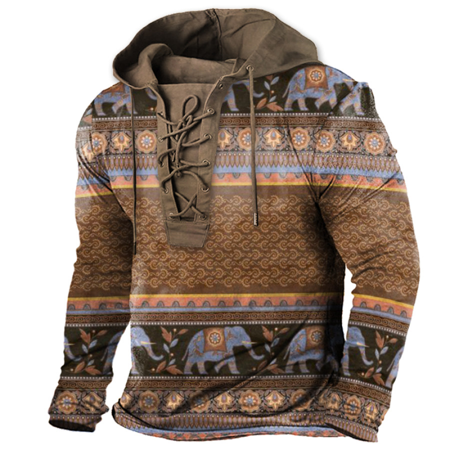 

Men's Outdoor Casual Printed Long Sleeve Sweater