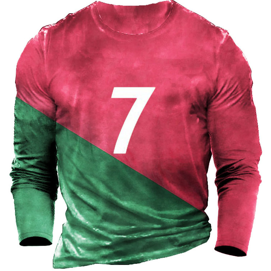 

Men's No. 7 Football Jersey Long Sleeve T-Shirt