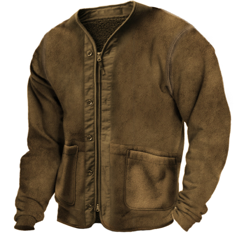 

Men's Vintage Thick Flannel Pocket Tactical Jacket