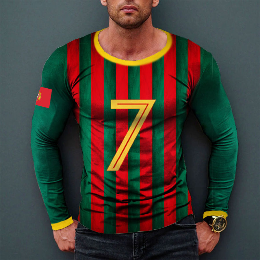 

Men's 2022 World Cup Portugal No. 7 Fan Long Sleeve T-Shirt