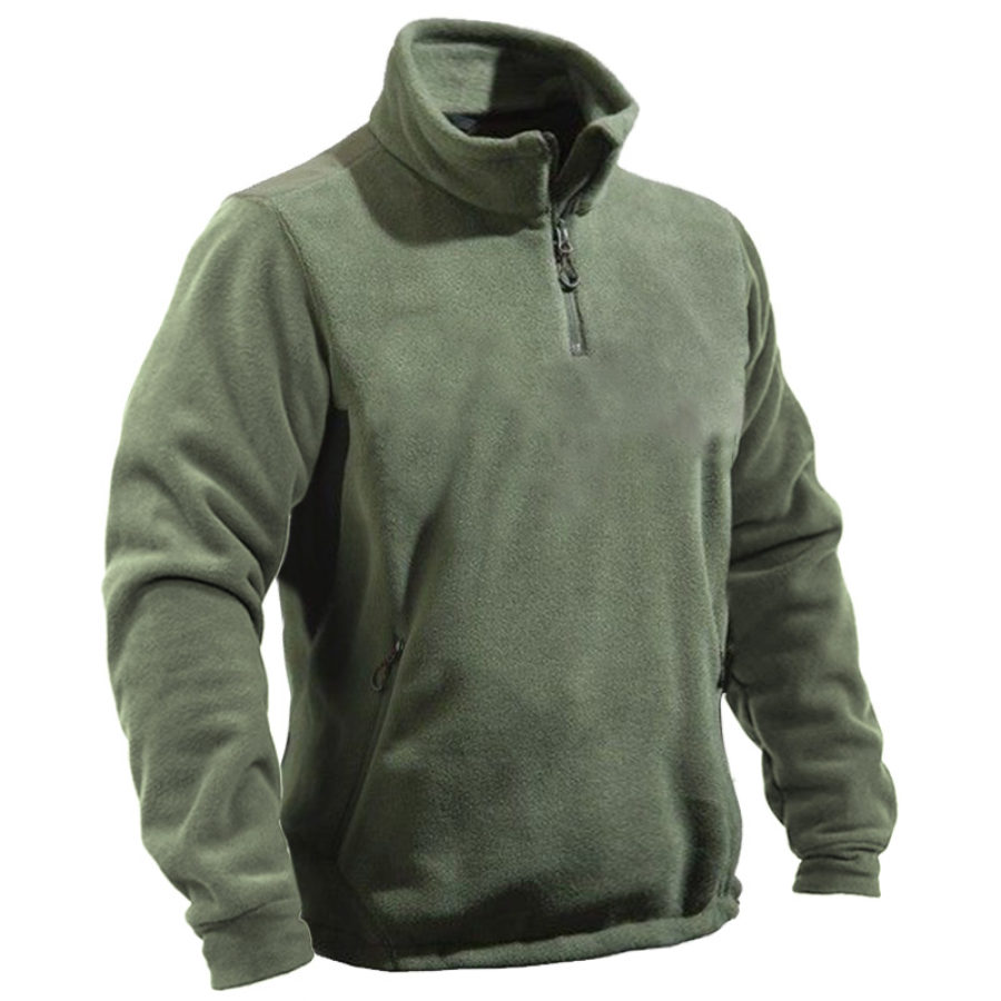 

Men's Retro Outdoor Fleece Warm Tactical Half-Zip Sweatshirt