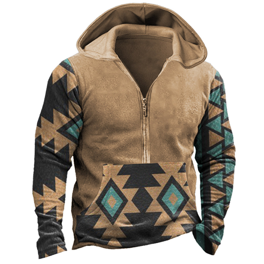 

Men's Winter Aztec Zip Hoodie