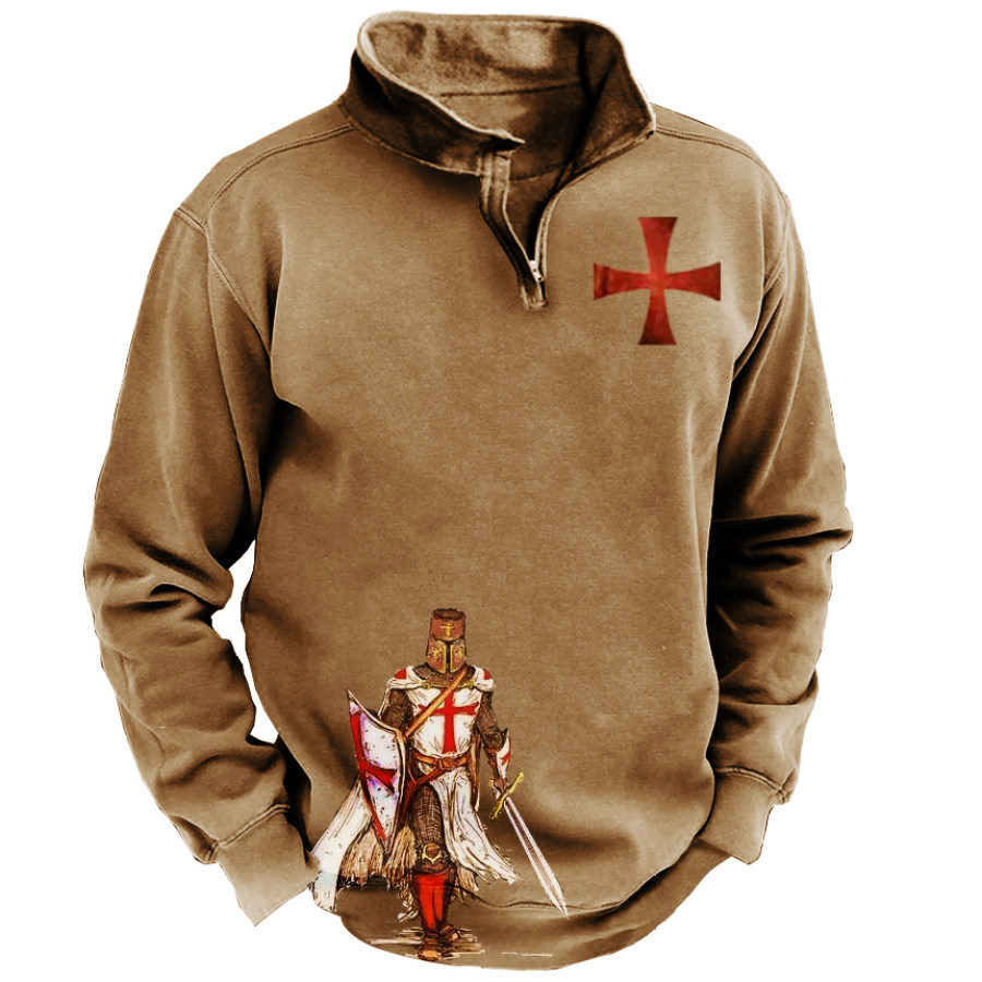 

Men's Winter Paladin Cross Zip Lapel Sweatshirt