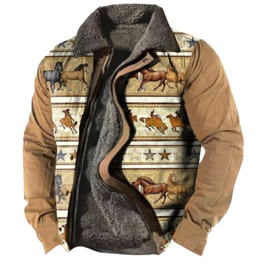 

Men's Vintage Thick Lapel Pocket Tactical Jacket