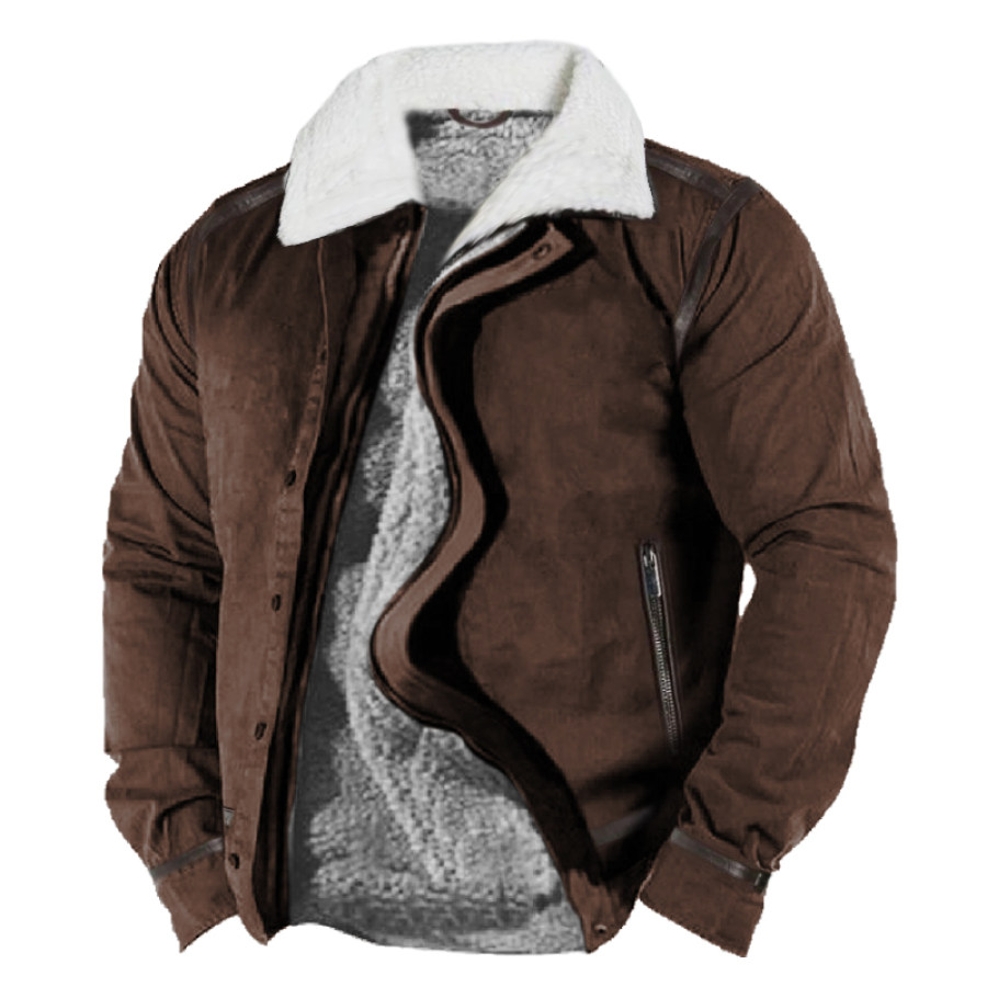

Men's Vintage Thick Lapel Pocket Tactical Jacket