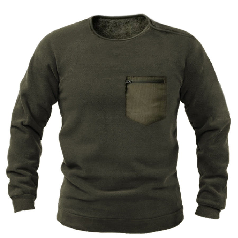

Men's Outdoor Casual Fleece Long Sleeve Sweater