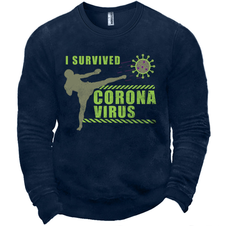 

I Survived Coronavirus Men's Fun Virus Print Sweatshirt