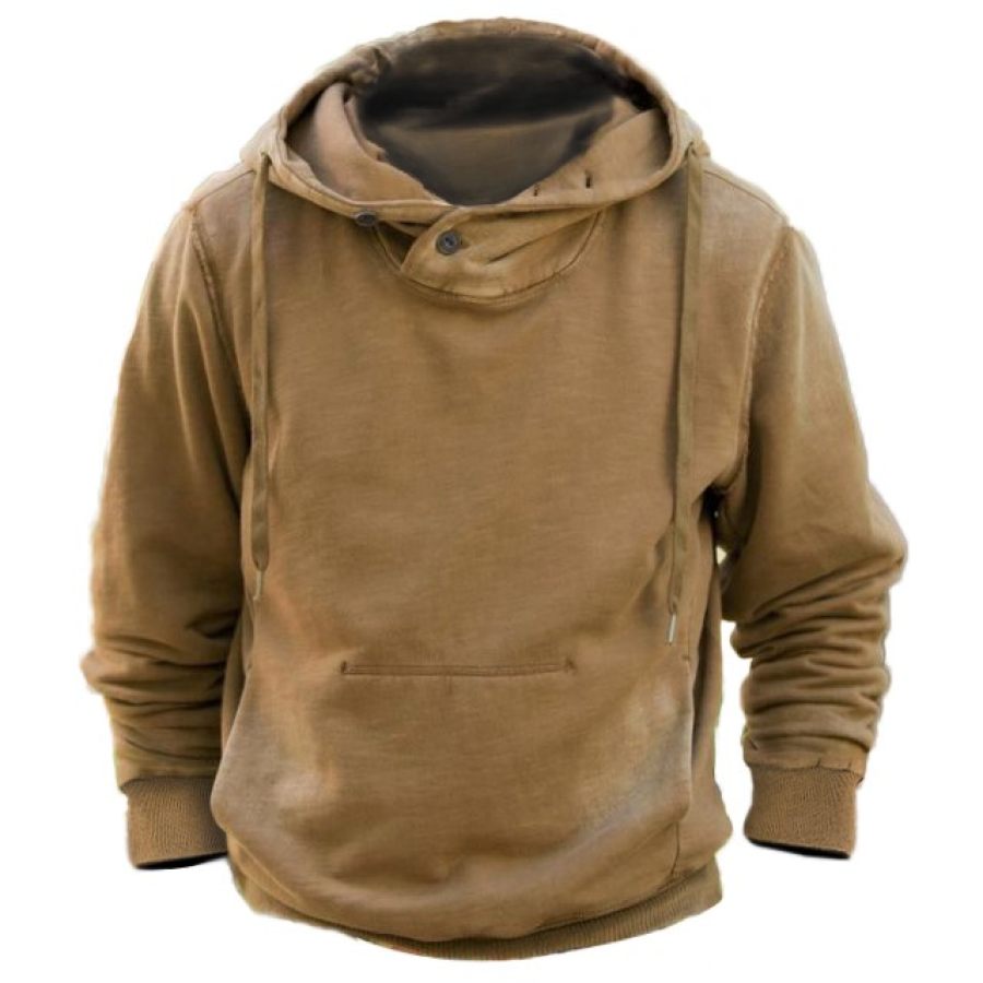 

Men's Western Vintage Solid Casual Hoodie