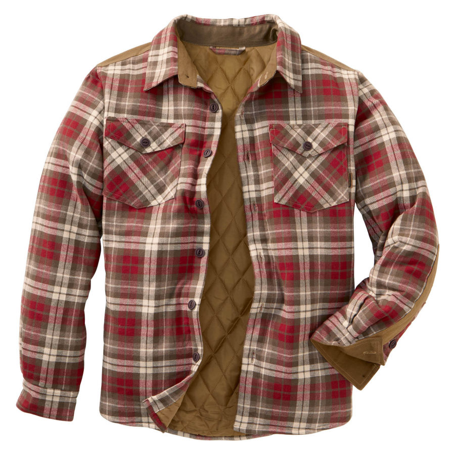 

Men's Outdoor Plaid Warm Thick Flannel Shirt Jacket