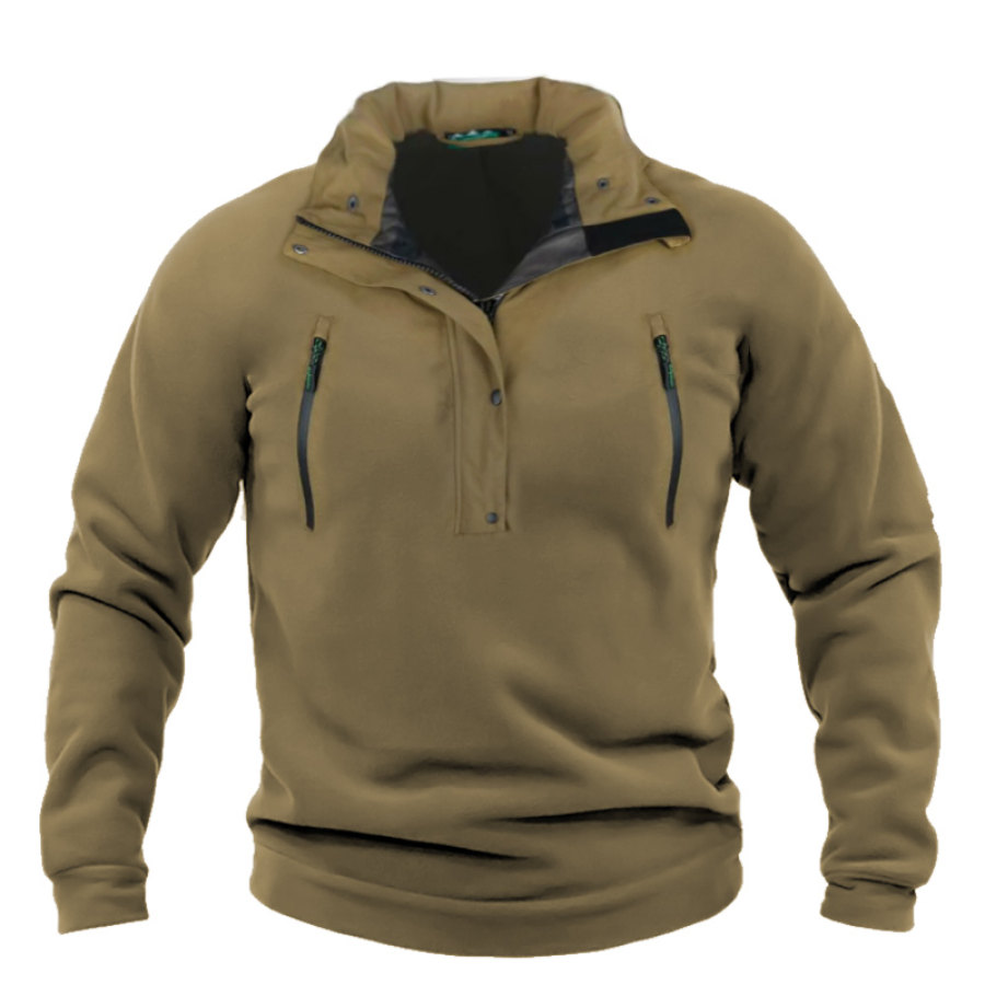 

Men's Retro Outdoor Warm Tactical Half Open Collar Sweatshirt