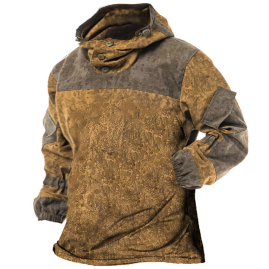 

Men's Retro Outdoor Training Warm Tactical Contrast Hoodie