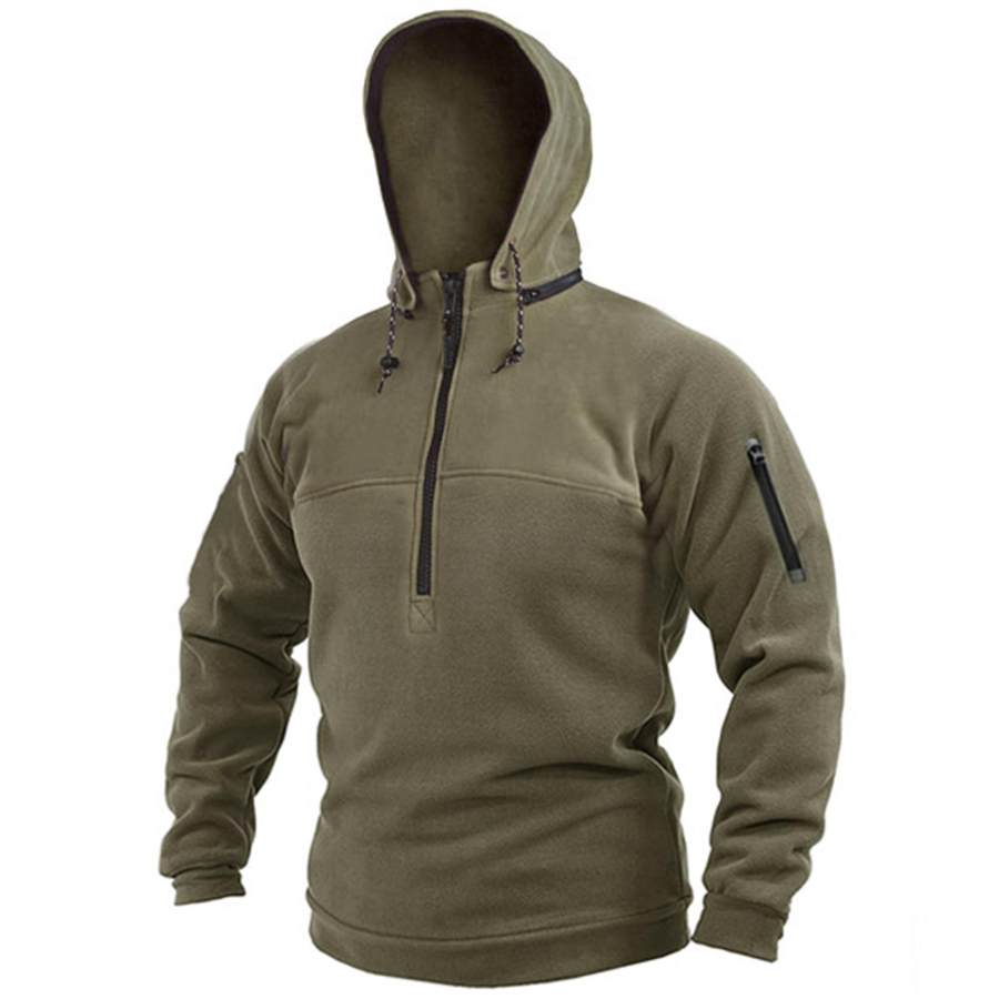 

Men's Outdoor Tactical Fleece Warm Half-Zip Hoodie