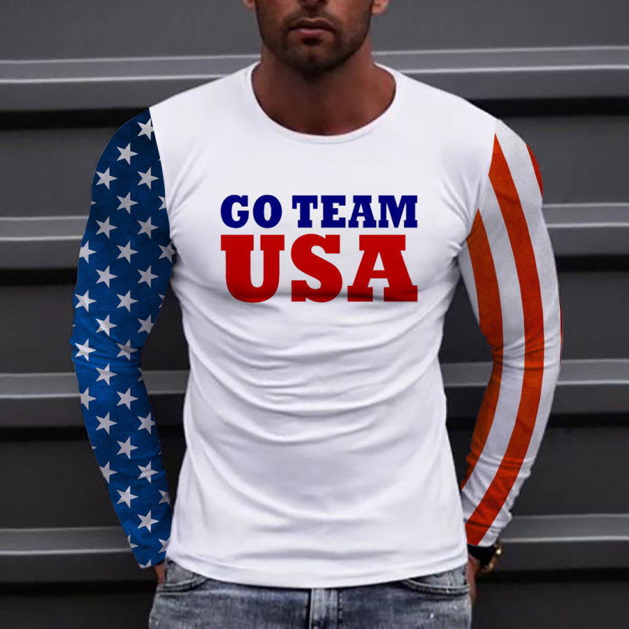 

Men's Go Team USA Print Long Sleeve T-Shirt