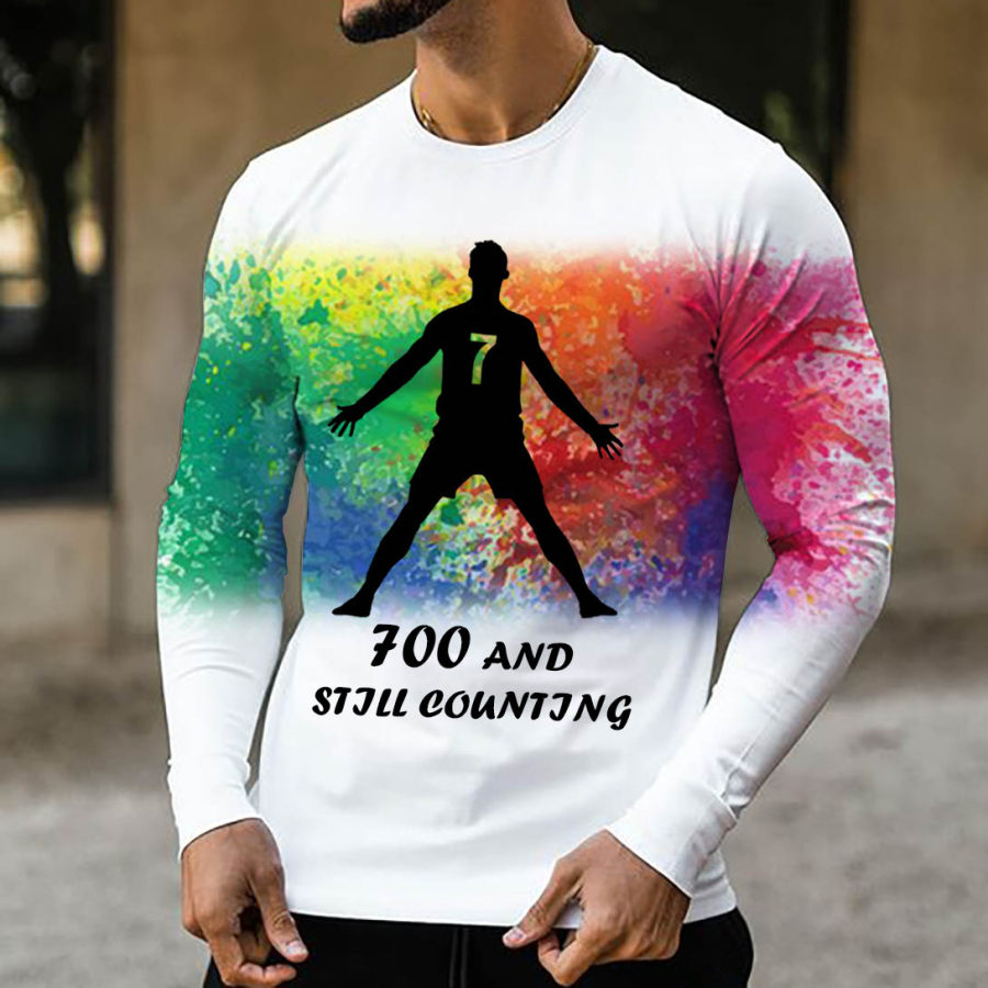 

Men's Portugal Soccer 700 And Still Counting Print Long Sleeve T-Shirt