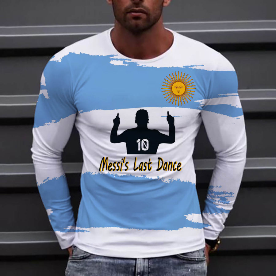 

Men's Argentina Soccer The Last Dance Print Long Sleeve T-Shirt
