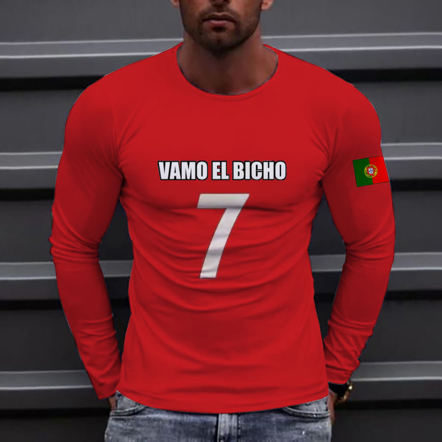 

Men's Portugal Soccer 7 Print Long Sleeve T-Shirt